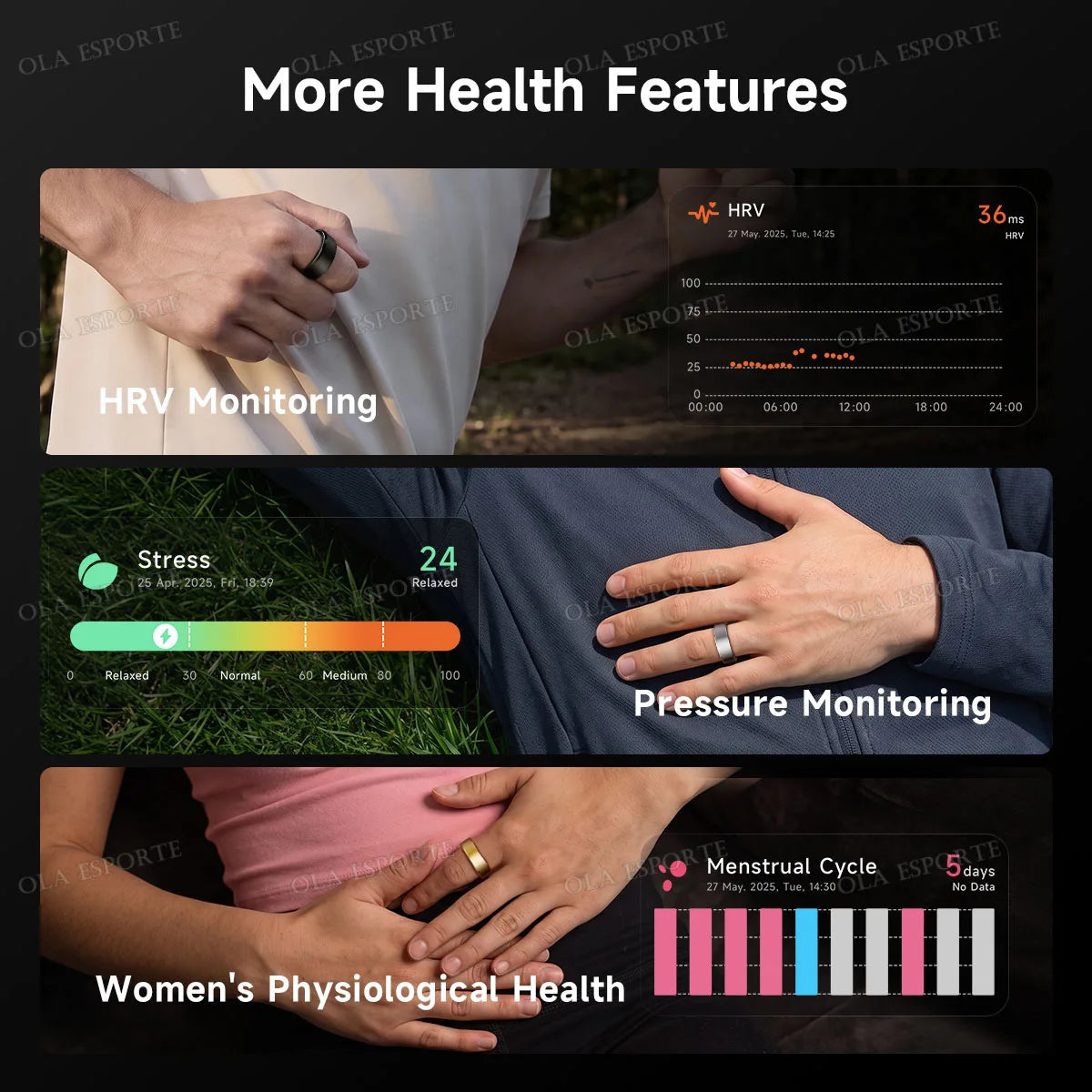 Local US Smart Ring with Charging Case for Men Women Heart Rate Blood Oxygen and Sleep Monitor, IP68 Waterproof Multi-sport Mode