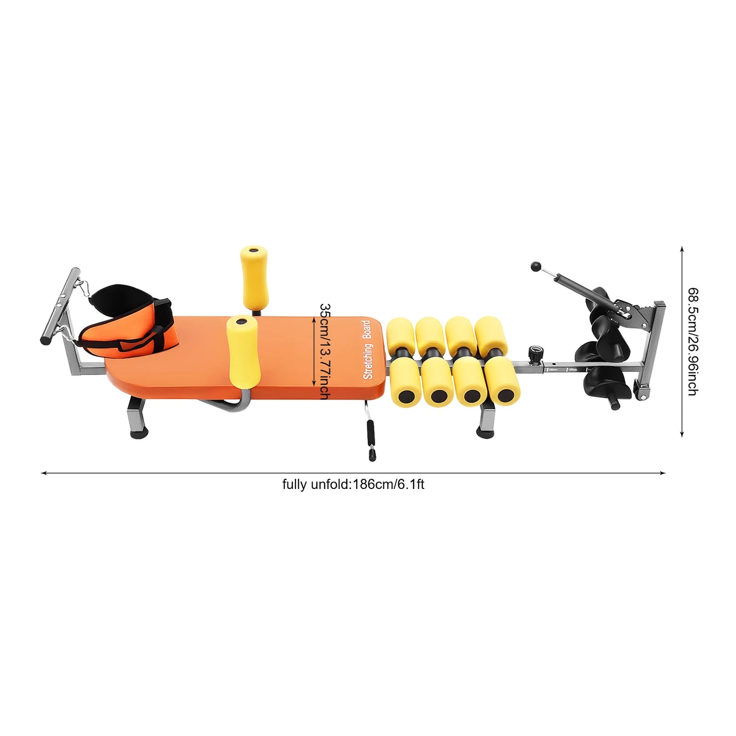 Adjustable Back Stretch Bench, Neck Stretcher Table Workout Bench 130kg Capacity for Spinal Decompression Neck Back Pain Relief