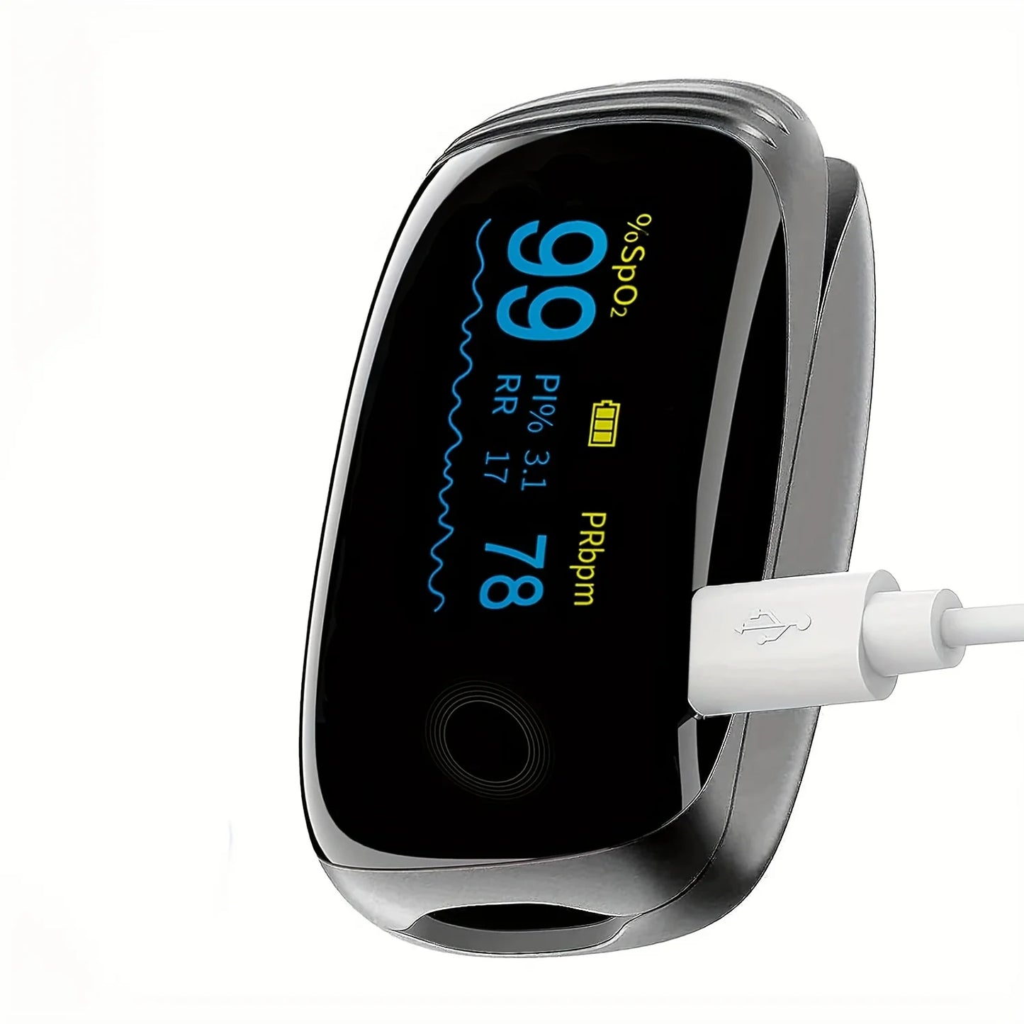 Rechargeable Fingertip Oximeter Pulse Blood Oxygen Saturation SpO2 Oximeter Tigital Heart Rate Health Monitor with Bigger LCD Screen