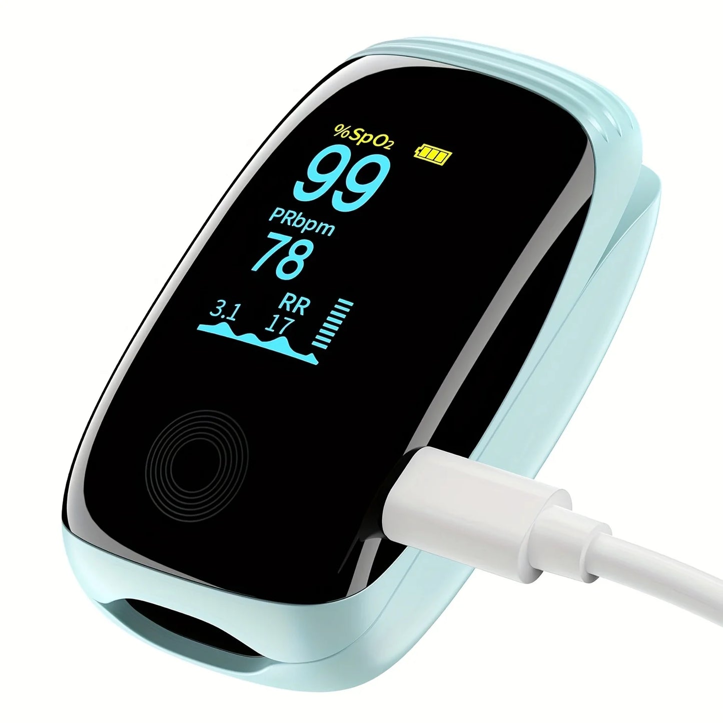 Rechargeable Fingertip Oximeter Pulse Blood Oxygen Saturation SpO2 Oximeter Tigital Heart Rate Health Monitor with Bigger LCD Screen