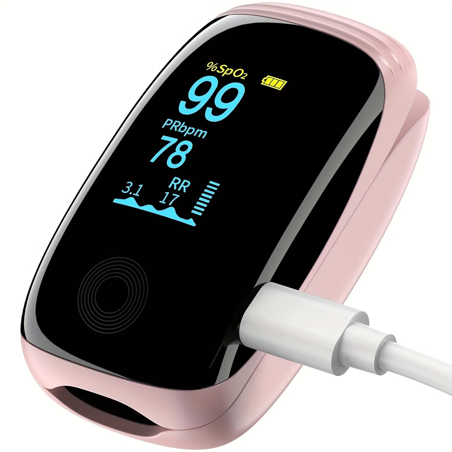 Rechargeable Fingertip Oximeter Pulse Blood Oxygen Saturation SpO2 Oximeter Tigital Heart Rate Health Monitor with Bigger LCD Screen