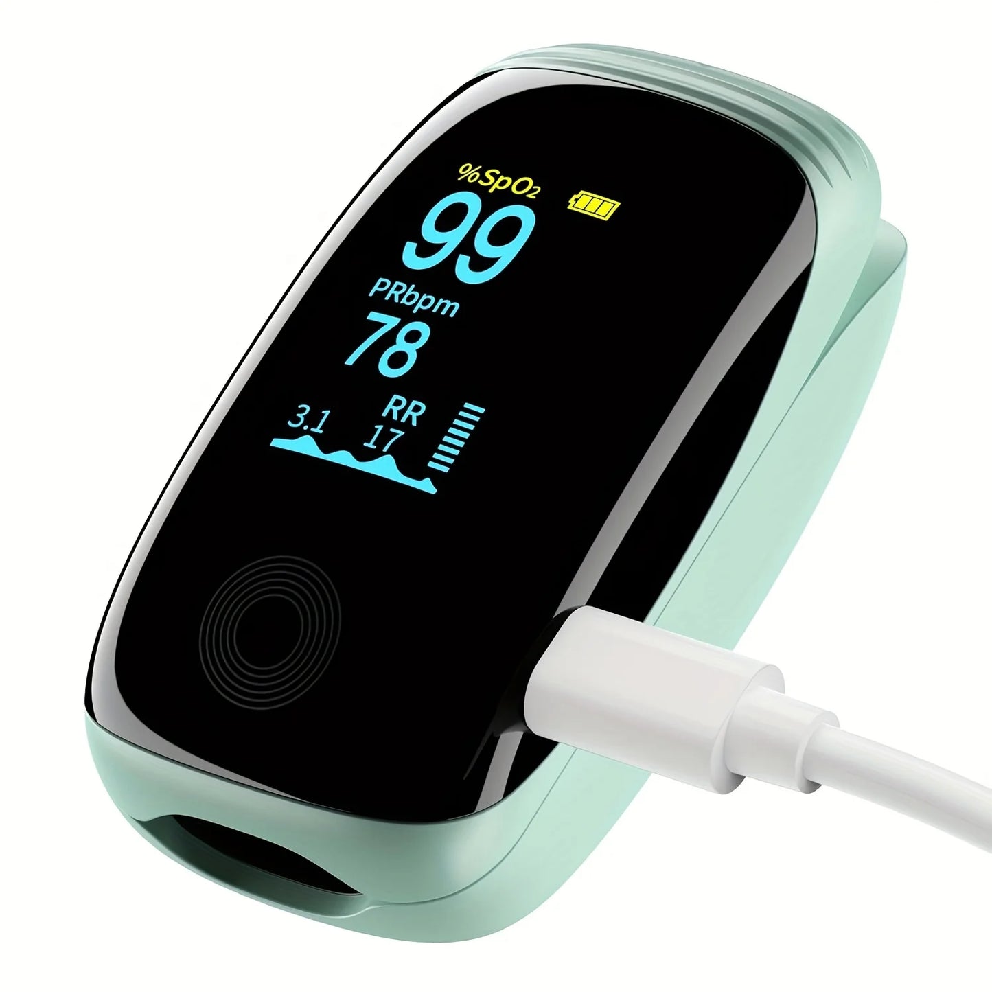 Rechargeable Fingertip Oximeter Pulse Blood Oxygen Saturation SpO2 Oximeter Tigital Heart Rate Health Monitor with Bigger LCD Screen