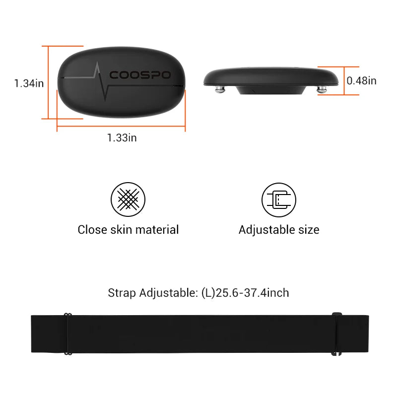 COOSPO H6 Chest Heart Rate Monitor Strap Bluetooth 4.0 ANT+ HRM Sensor Waterproof For Garmin Wahoo Bike Computer