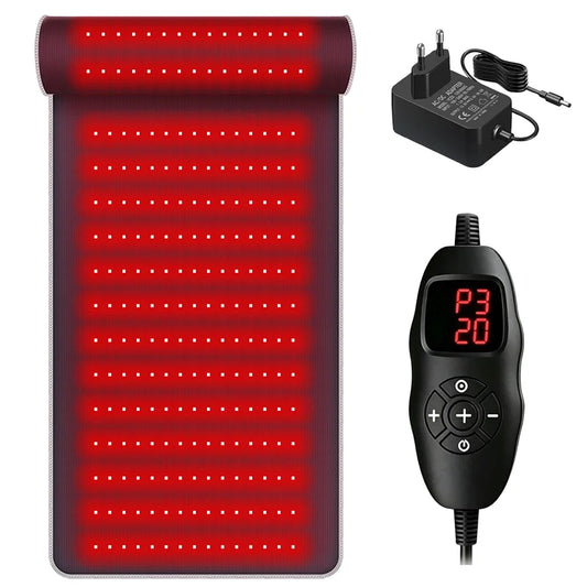 225LEDs Red Light Therapy Mat with Infrared Heat Neck Support Professional Pain Relief Massage Mat for Home Spa Use Muscle Relax