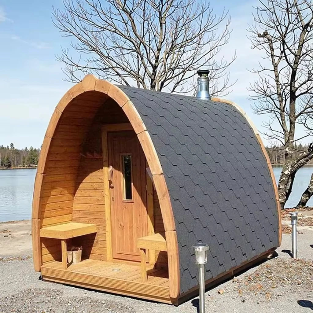 Factory Customized Outdoor Panoramic Sauna Room Round Steam Room Anti Corrosion Anti Cracking Durable Heating Home Spa Sauna