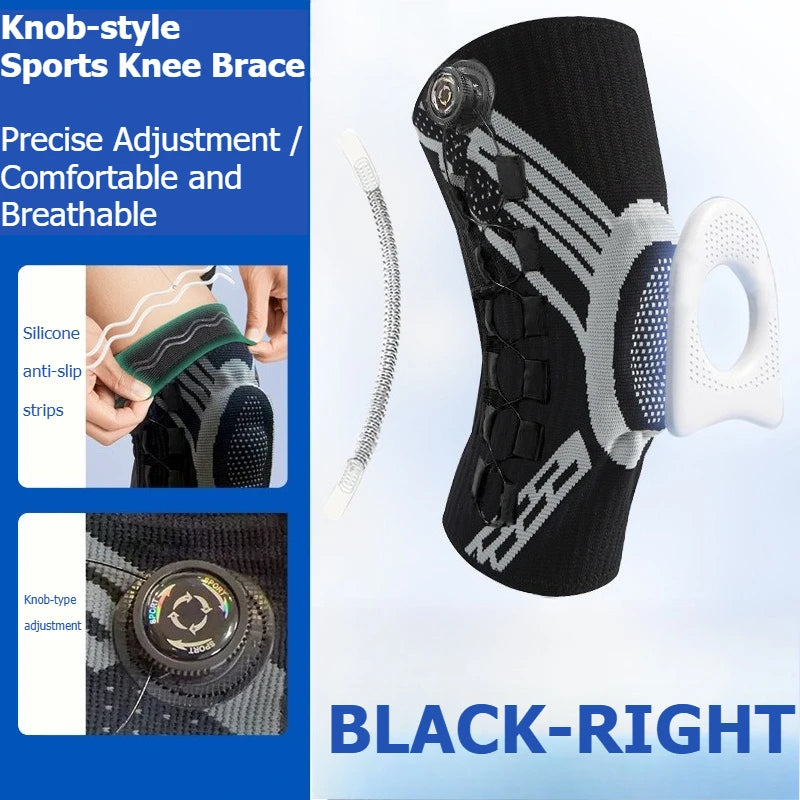 Sports Knee Support Strap with Spring Support Silicone Shock Absorption Suitable for Running Basketball Hiking Outdoor Sports