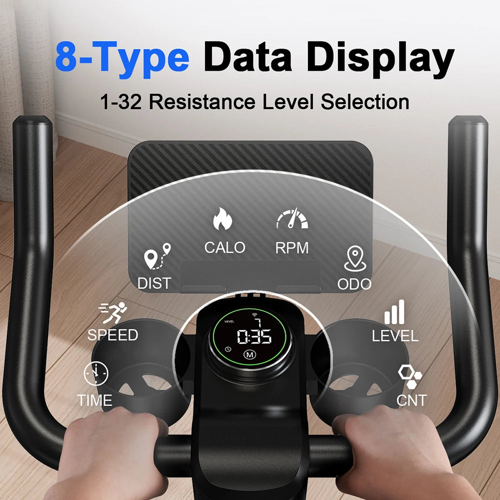 Superun Exercise Bike, 32-Level Magnetic Resistance Stationary Bikes for Home, Low Noise Workout Cycling Bike for Home