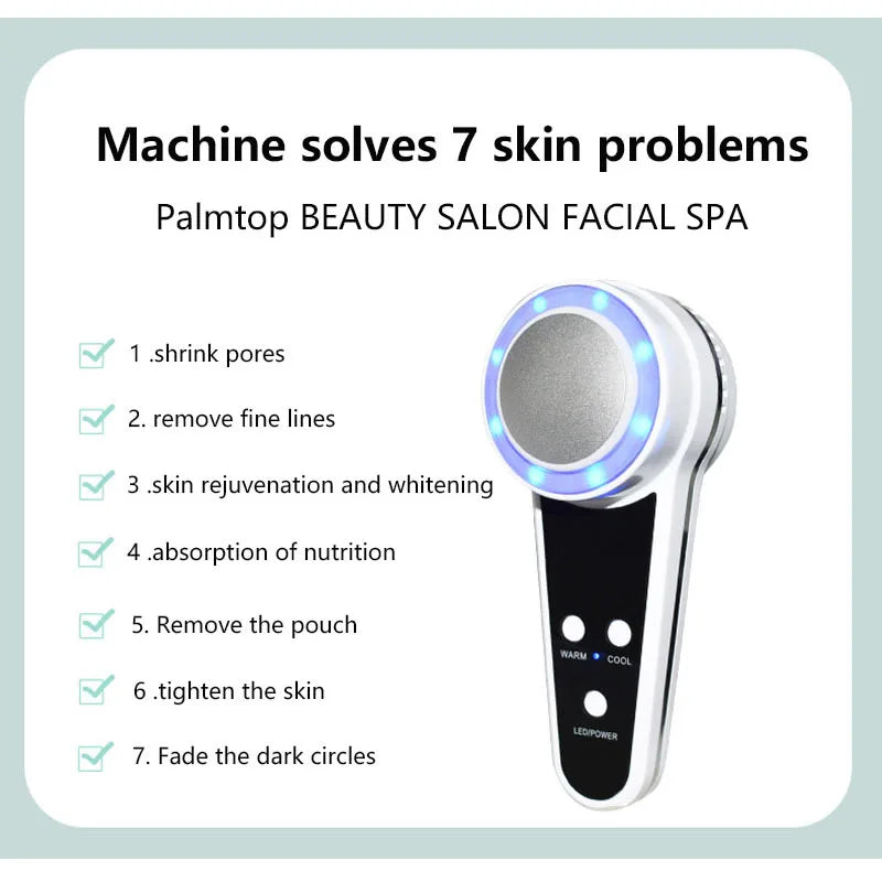 Cryotherapy Face Care Device Hot Cold Hammer Blue Photon Acne Treatment Facial Massager Skin Lifting Rejuvenation Beauty Machine