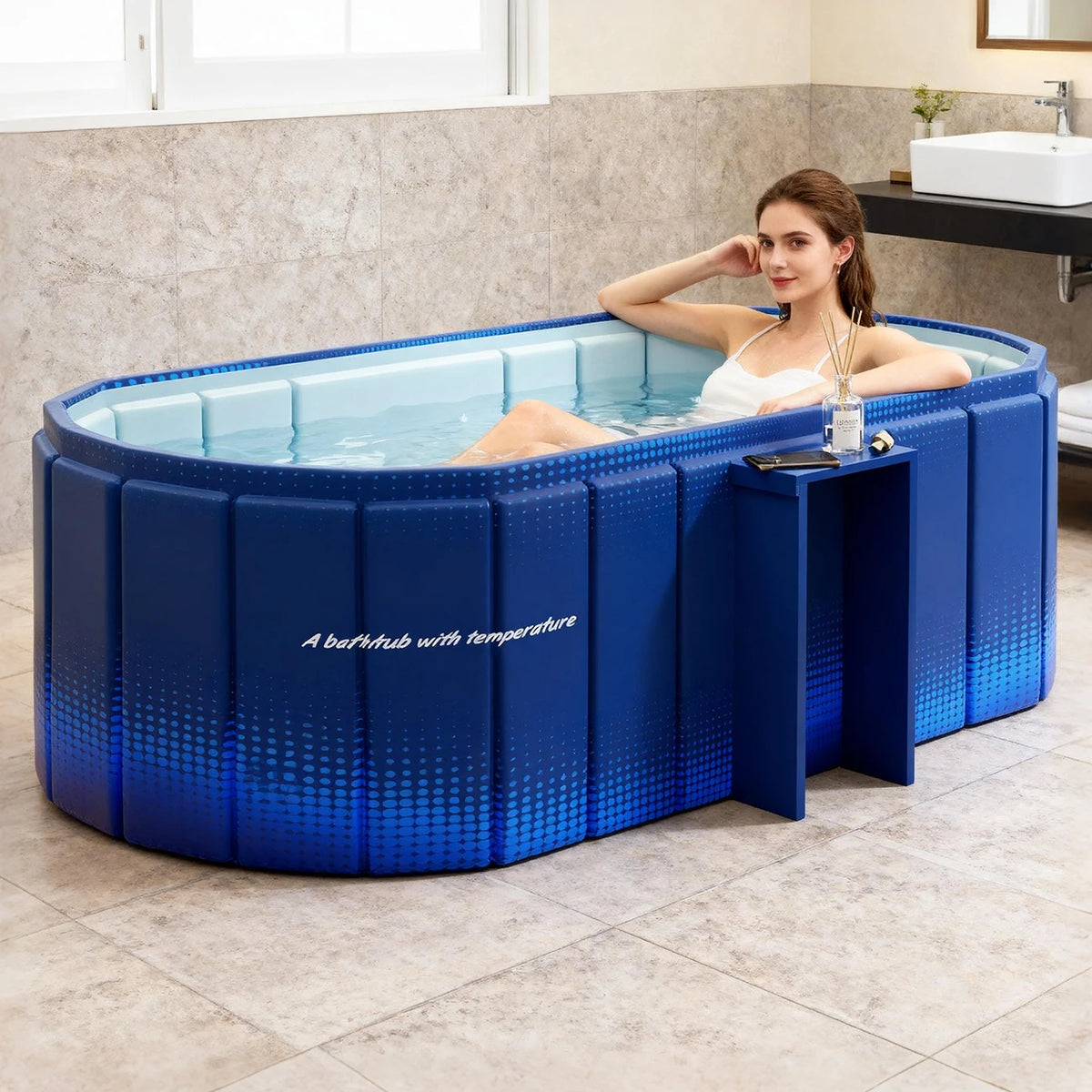1PC  Insulated Ice Bath , Cold Plunge Tub, No Inflation Install Needed, Shower-Compatible for Indoor & Outdoor Use