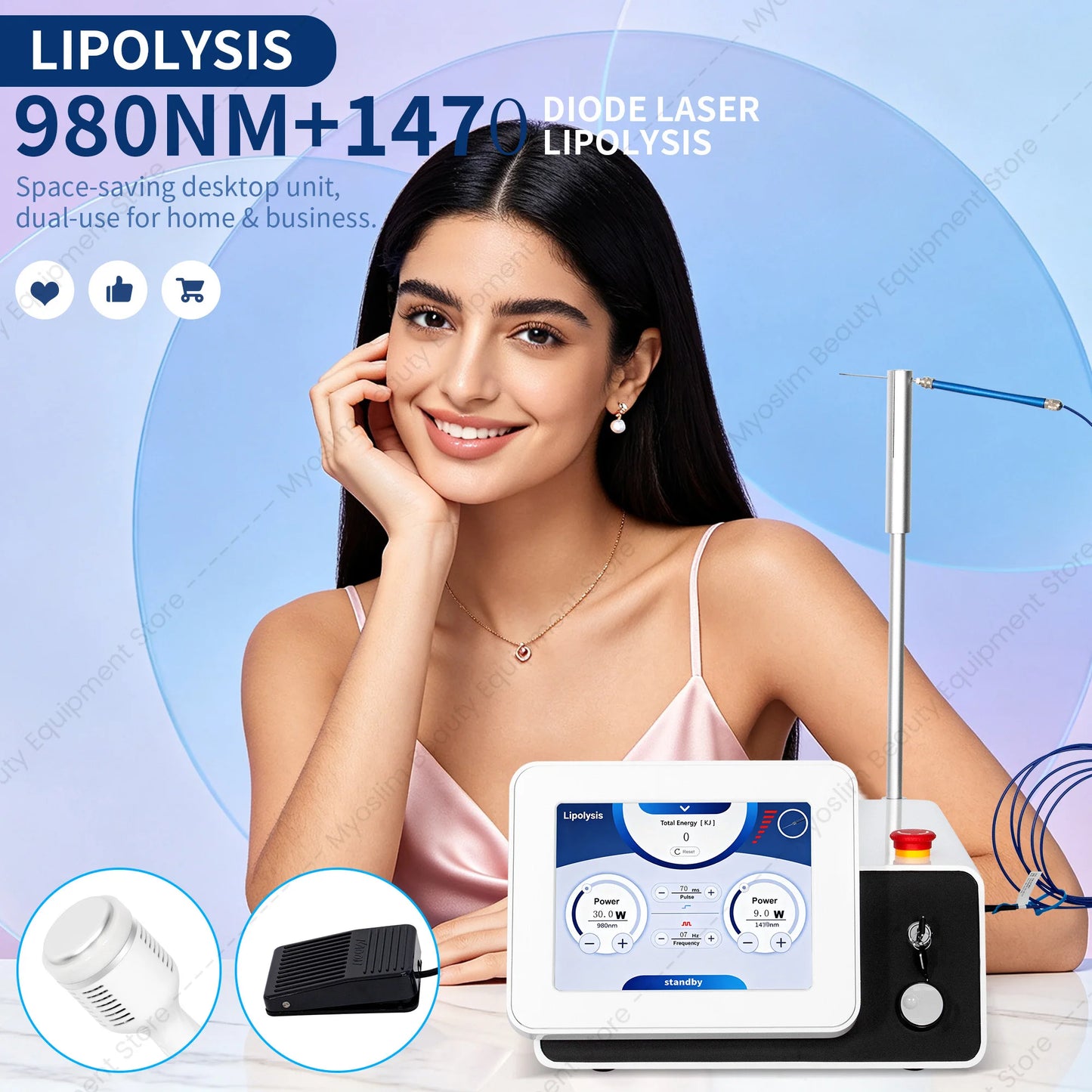 980 nm 1470 nm Dual wavelength Lase Diode Slimming Machine Lipolysis Fat Removal Face Lifting Endo Lift Lipo Lase Equipment