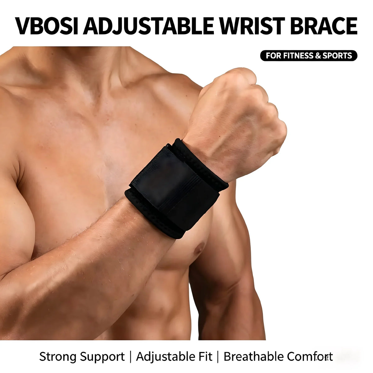Professional Breathable Wrist Wraps for Lifting, Adjustable Thumb Loop Wrist Support Straps for Workout, Bodybuilding & Fitness