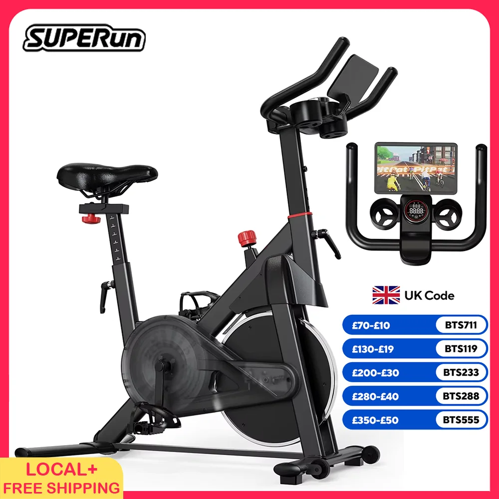 Superun Exercise Bike, 32-Level Magnetic Resistance Stationary Bikes for Home, Low Noise Workout Cycling Bike for Home