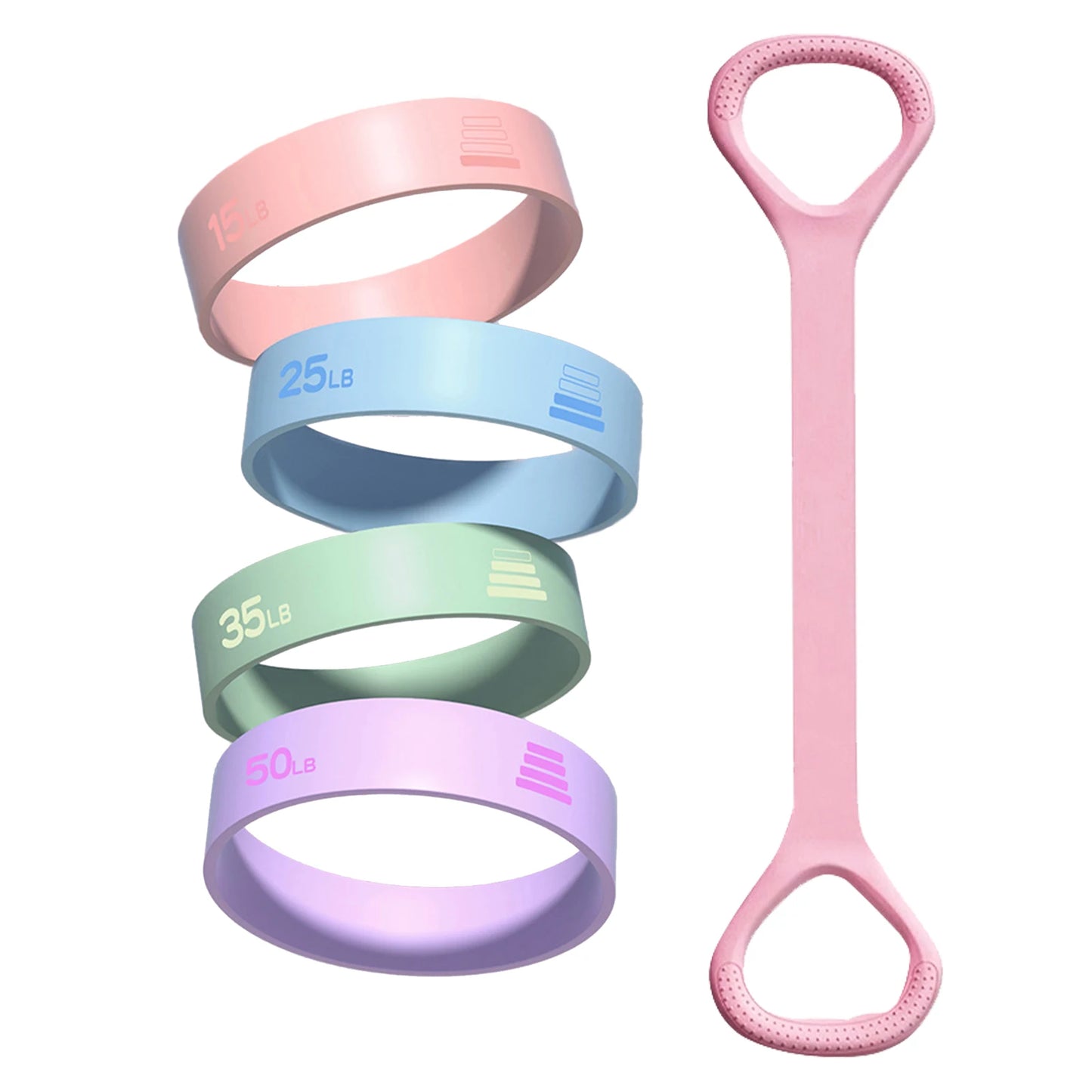 8-Character Tensioner with 4 Elastic Bands Fitness Equipment for Pull-Up Assisted Exercise Home Gym Training Tool