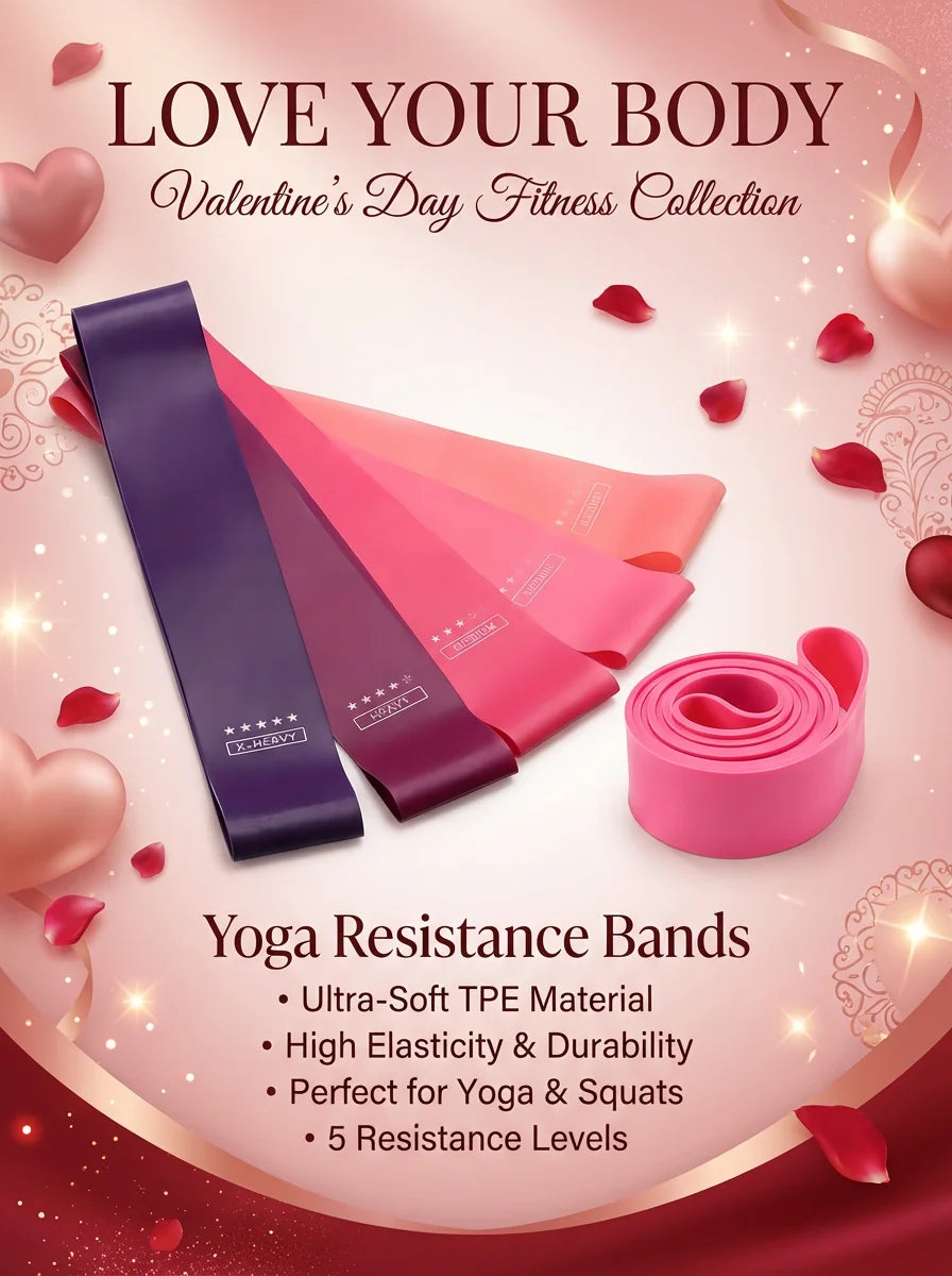 5PCS TPE Resistance Bands, Loop Bands Set for Glute Building & Yoga, 5 Different Levels, Soft & Elastic Fitness Gift