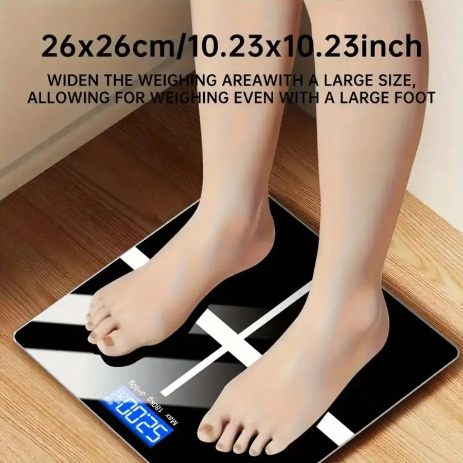 High-Precision Digital Bathroom Scale - 396.8 Lbs/180kg Capacity, Electronic Body Weight Scale With Extra-Wide Platform, Large LCD Display, Battery Powered (Batteries Not Included), Ideal For Home Use, Gym & Bathrooms, Perfec