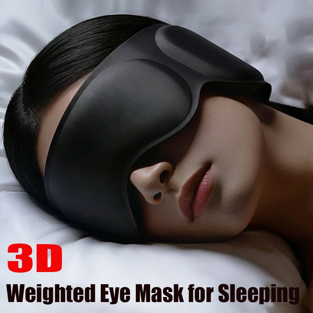 3D Weighted Eye Mask For Sleeping With Ear Cover Noise Reduce Blindfold Gravity Sleep Patchs Eyeshade Sleepmask for Side Sleeper