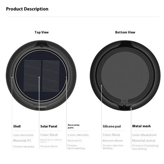 Car Air Purifier Solar Powered Aroma Diffuser Air Freshener for Vehicle Home Desk Electric Gadgets with Filter