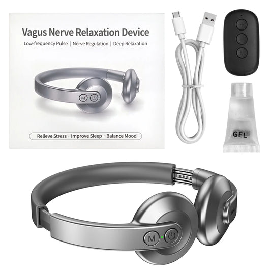 Vagus Nerve Stimulator Neck Massager 5-30Hz Low Frequency Pulse 4 Modes Relax Sleep Focus Recovery One Button Operation