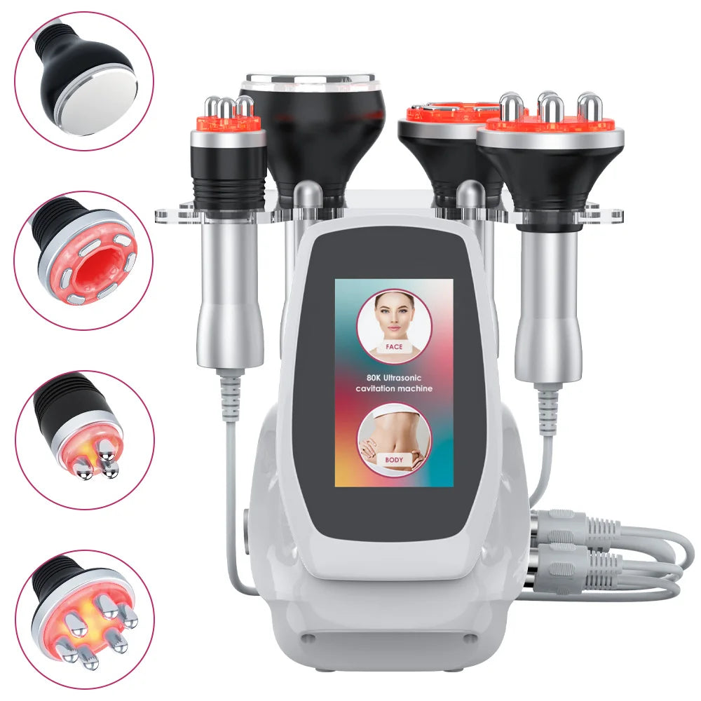 4 in 1 80K Cavitation Ultrasonic Body Slimming Machine Beauty Devic  Facial Massager Skin Tighten Face Lifting Vacuum Suction