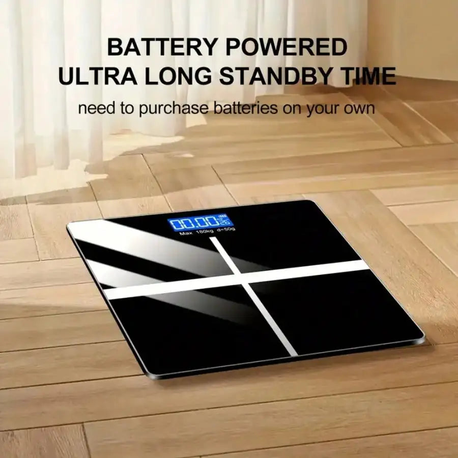 High-Precision Digital Bathroom Scale - 396.8 Lbs/180kg Capacity, Electronic Body Weight Scale With Extra-Wide Platform, Large LCD Display, Battery Powered (Batteries Not Included), Ideal For Home Use, Gym & Bathrooms, Perfec
