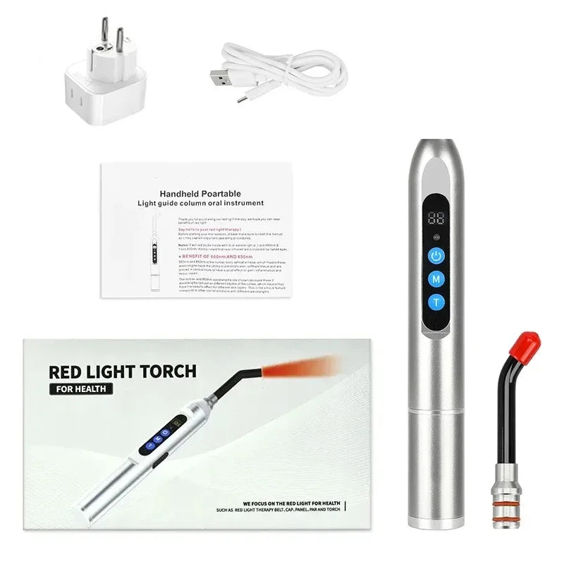 Red Light Therapy Device Canker Sore Cold Sore Treatment Infrared Light Therapy Wand for Mouth Nose Ear Knee Feet Hands Ankle