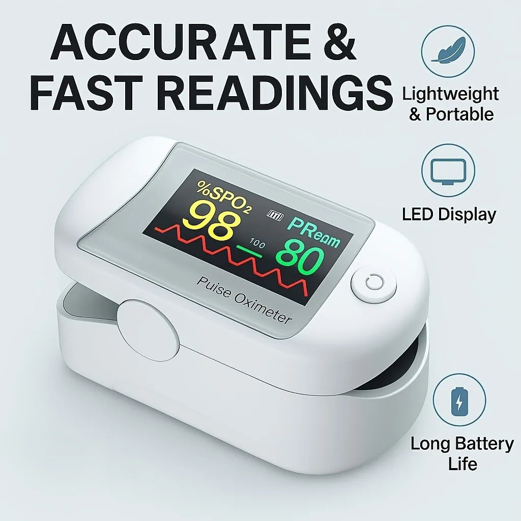 Finger Pulse Oximeter for Athletic Fingertip Pulse Oximeter Blood Oxygen Monitor Heart Rate SpO2 Monitor Batteries Included