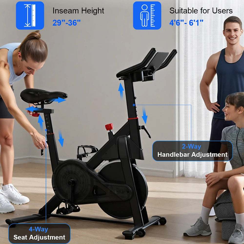 Superun Exercise Bike, 32-Level Magnetic Resistance Stationary Bikes for Home, Low Noise Workout Cycling Bike for Home