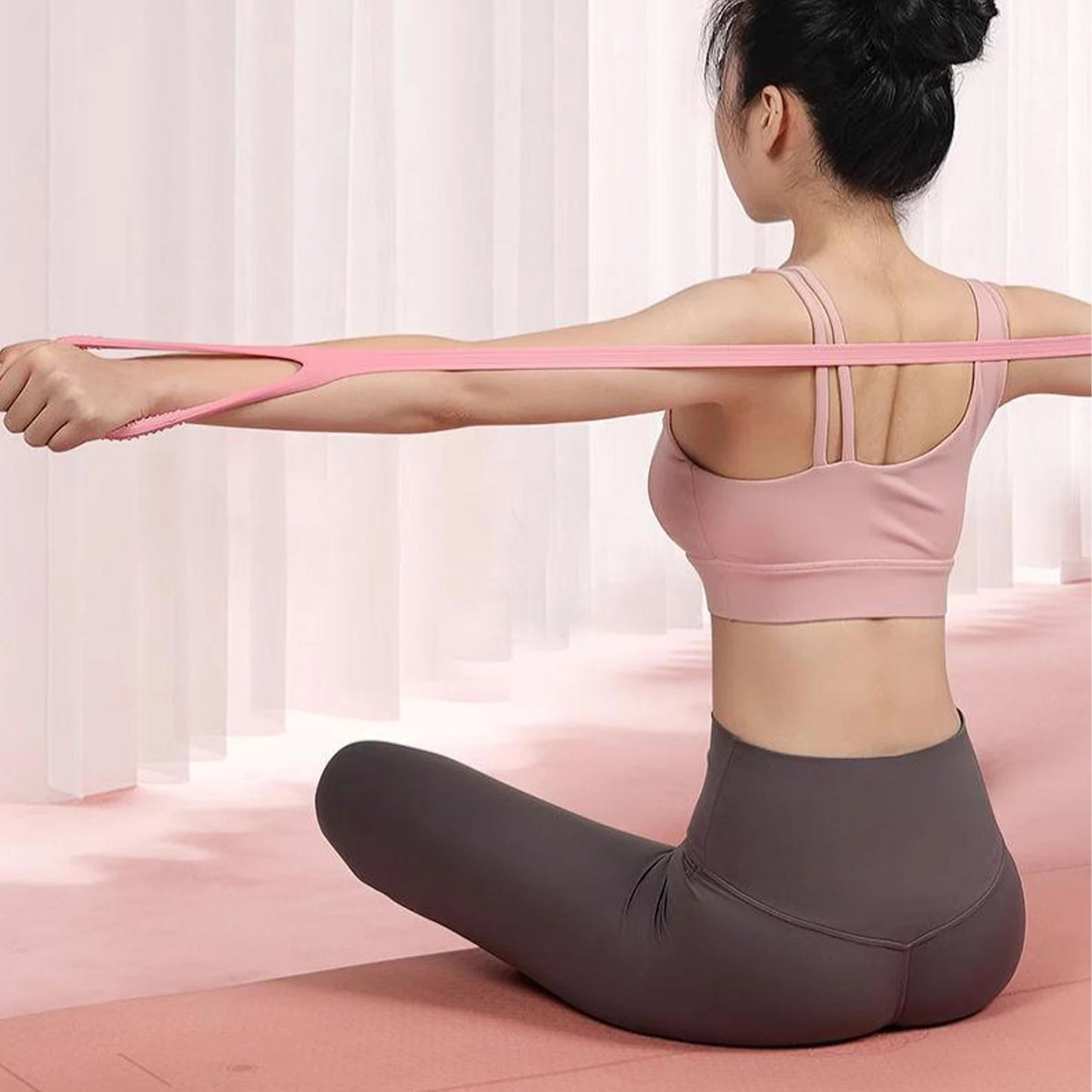 8-Character Tensioner with 4 Elastic Bands Fitness Equipment for Pull-Up Assisted Exercise Home Gym Training Tool