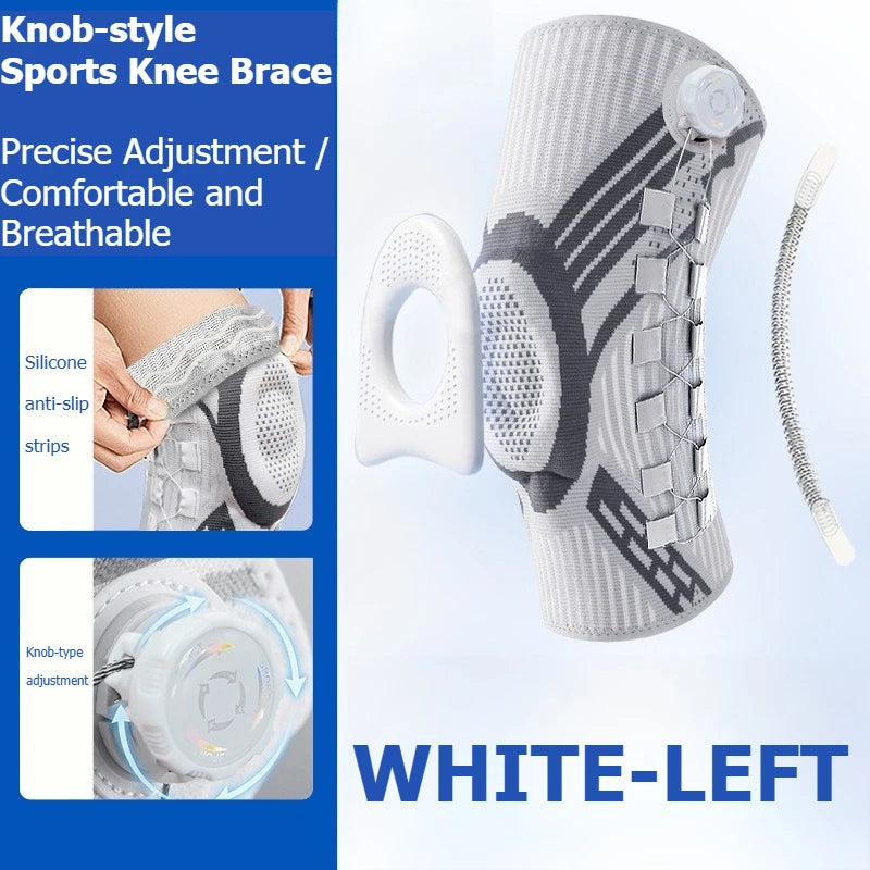 Sports Knee Support Strap with Spring Support Silicone Shock Absorption Suitable for Running Basketball Hiking Outdoor Sports