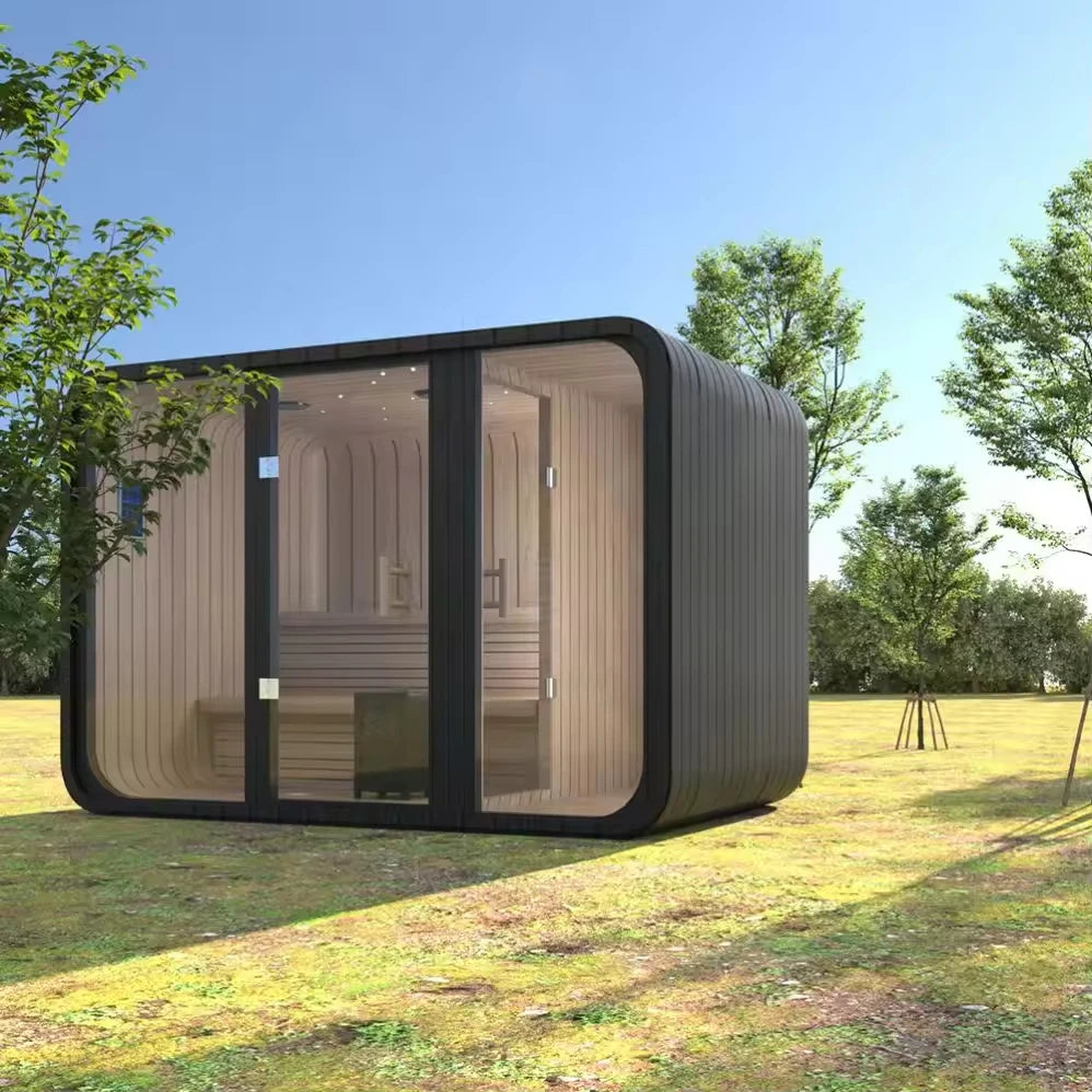 Factory Customized Outdoor Panoramic Sauna Room Round Steam Room Anti Corrosion Anti Cracking Durable Heating Home Spa Sauna