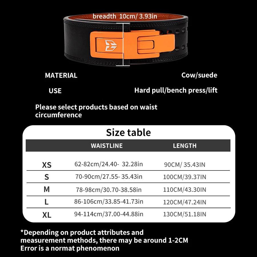 Cowhide Weightlifting Belt Fitness Protective Gear Powerlifting Belty Gym Barbell Squat Deadlift Strength Waist Support Lever Be