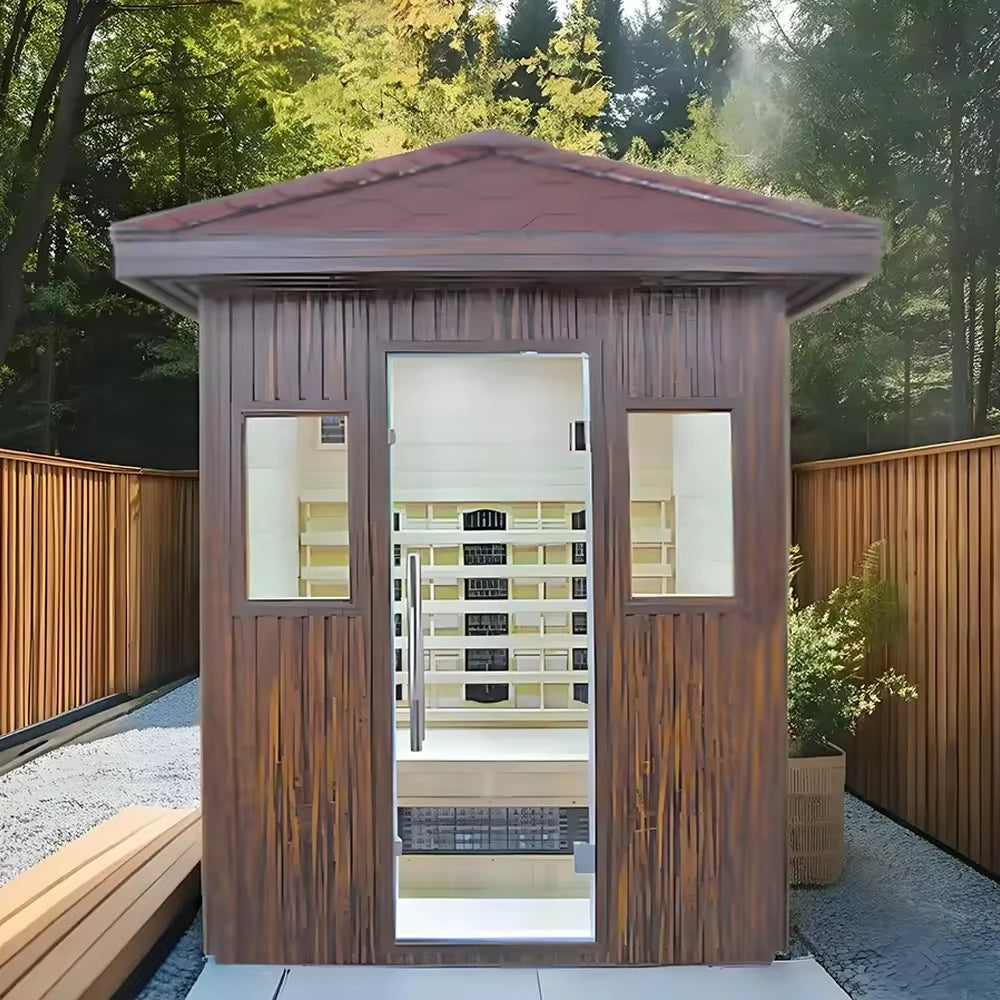 Factory Customized Outdoor Panoramic Sauna Room Round Steam Room Anti Corrosion Anti Cracking Durable Heating Home Spa Sauna
