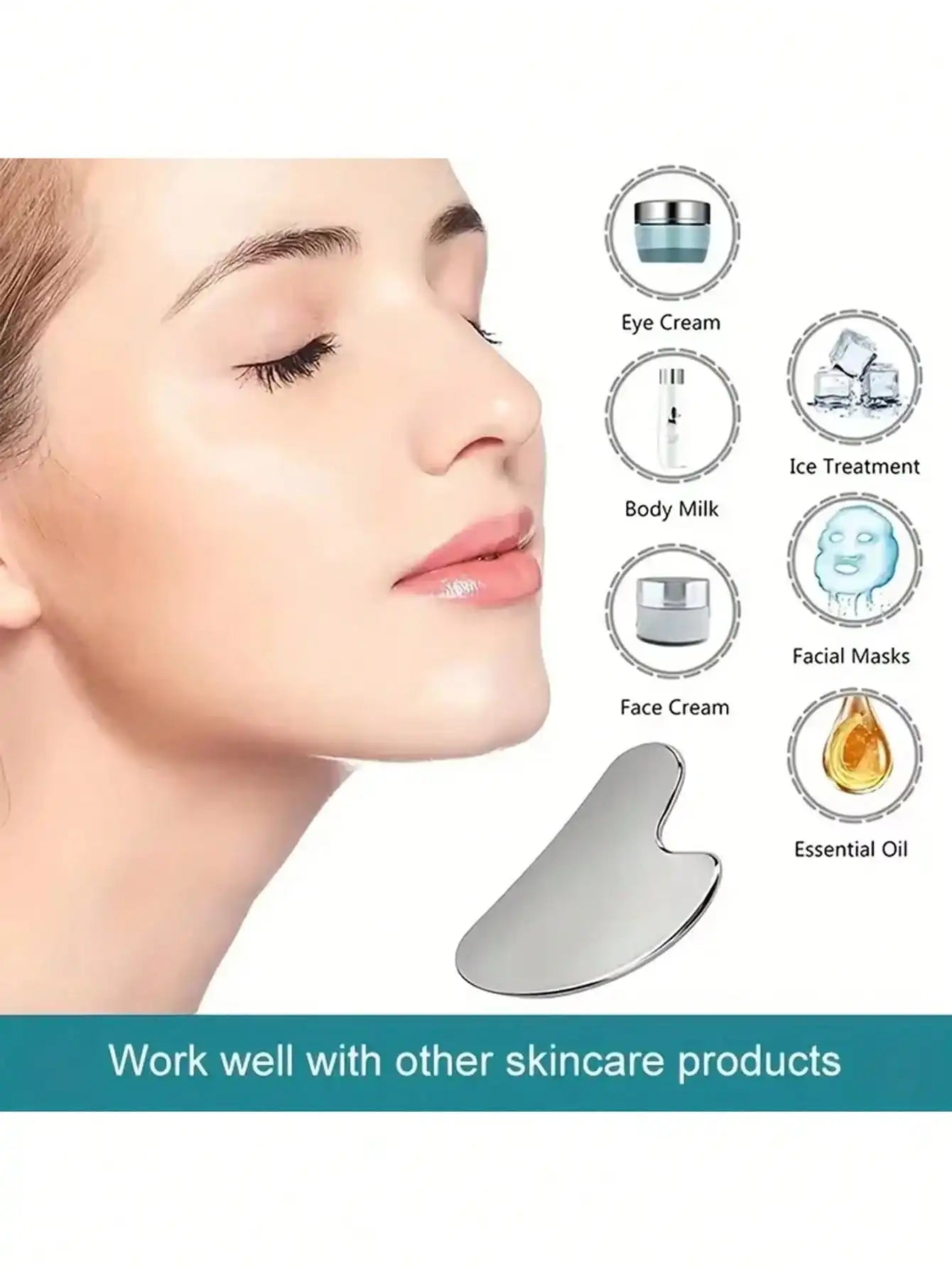 Ice Face Roller Set With 1 Ice Roller, 1 Storage Bag, 1 Gua Sha Board For Glowing Skin, Silicone Ice Face Roller Mold For Face And Eye Puffiness Relief