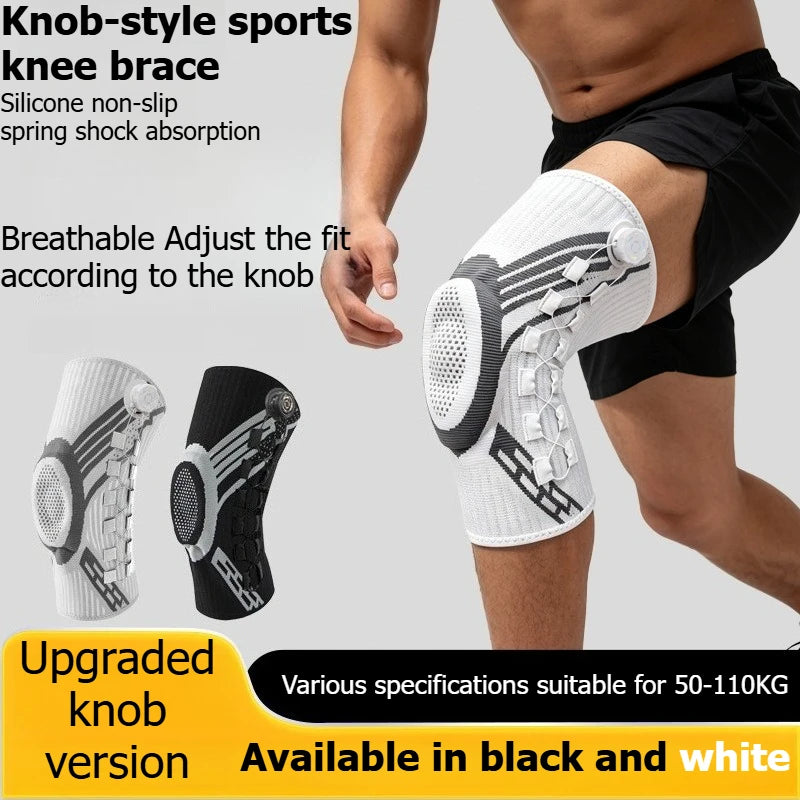 Sports Knee Support Strap with Spring Support Silicone Shock Absorption Suitable for Running Basketball Hiking Outdoor Sports