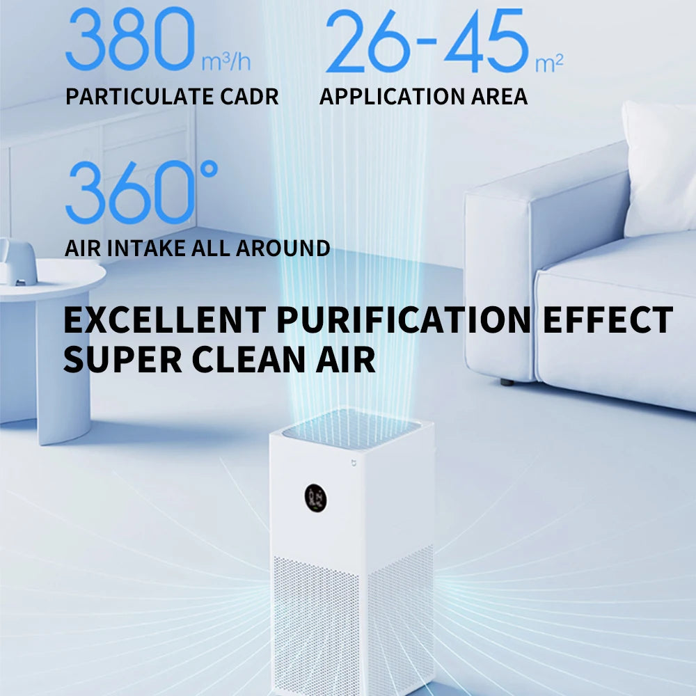 NEW MIJIA Smart Air Purifier 4 Lite LED Display Quadruple Purification Aldehyde Removal Home Air Ionizer 35.8dB(A) Low noise