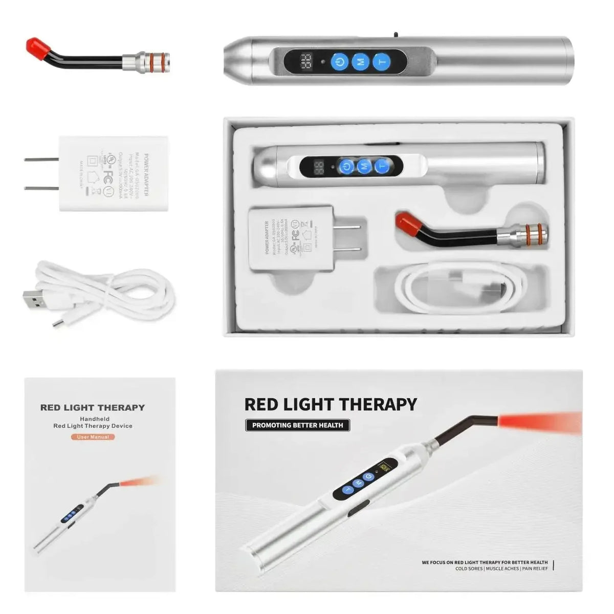 Red Light Therapy Device Canker Sore Cold Sore Treatment Infrared Light Therapy Wand for Mouth Nose Ear Knee Feet Hands Ankle