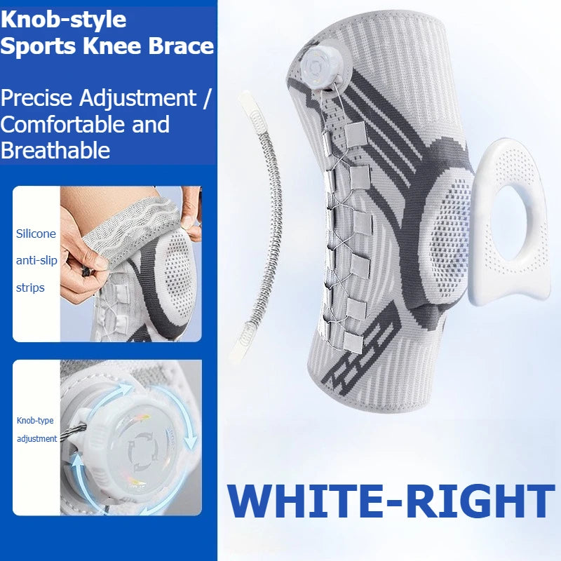 Sports Knee Support Strap with Spring Support Silicone Shock Absorption Suitable for Running Basketball Hiking Outdoor Sports