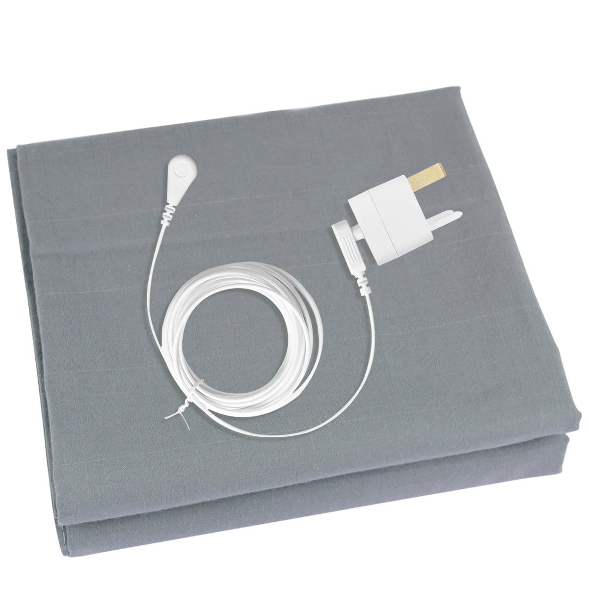 Grounding Sheets with Grounding Cord Made with Premium Cotton & Pure Silver Threads Conductive Fabric Achieve Healthy Sleep