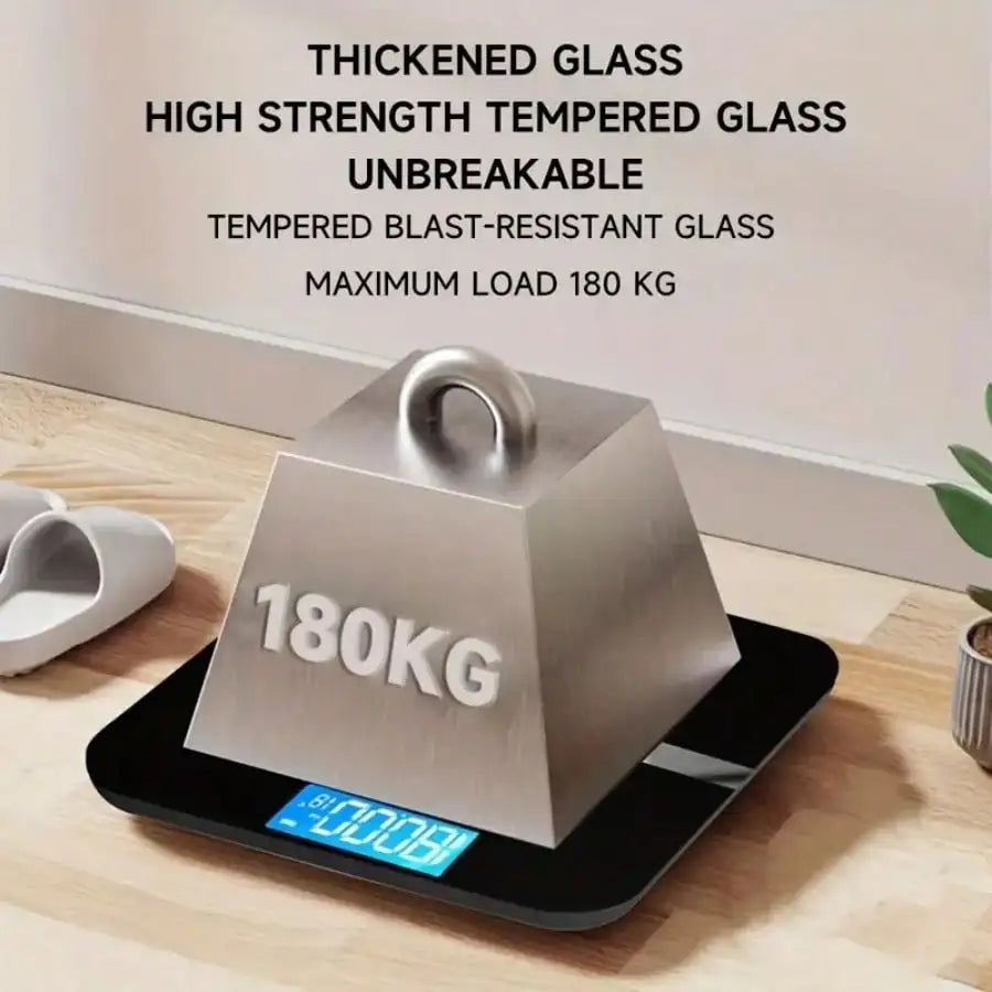 High-Precision Digital Bathroom Scale - 396.8 Lbs/180kg Capacity, Electronic Body Weight Scale With Extra-Wide Platform, Large LCD Display, Battery Powered (Batteries Not Included), Ideal For Home Use, Gym & Bathrooms, Perfec