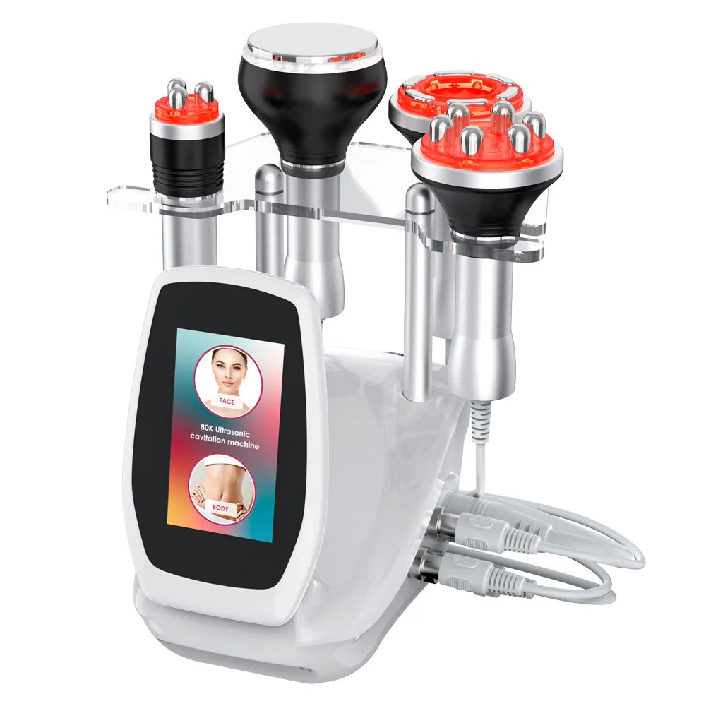 4 in 1 80K Cavitation Ultrasonic Body Slimming Machine Beauty Devic  Facial Massager Skin Tighten Face Lifting Vacuum Suction