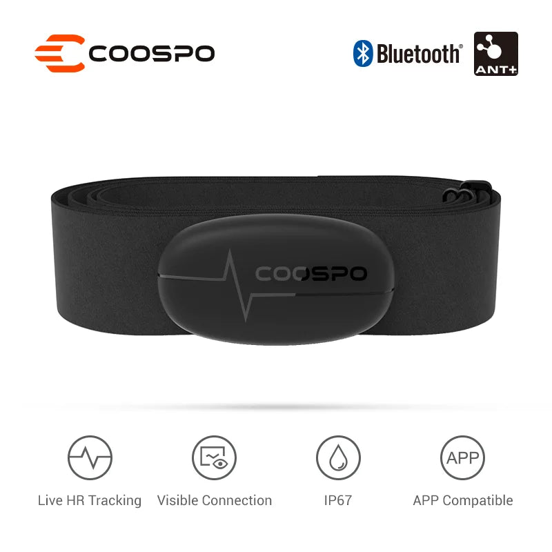 COOSPO H6 Chest Heart Rate Monitor Strap Bluetooth 4.0 ANT+ HRM Sensor Waterproof For Garmin Wahoo Bike Computer