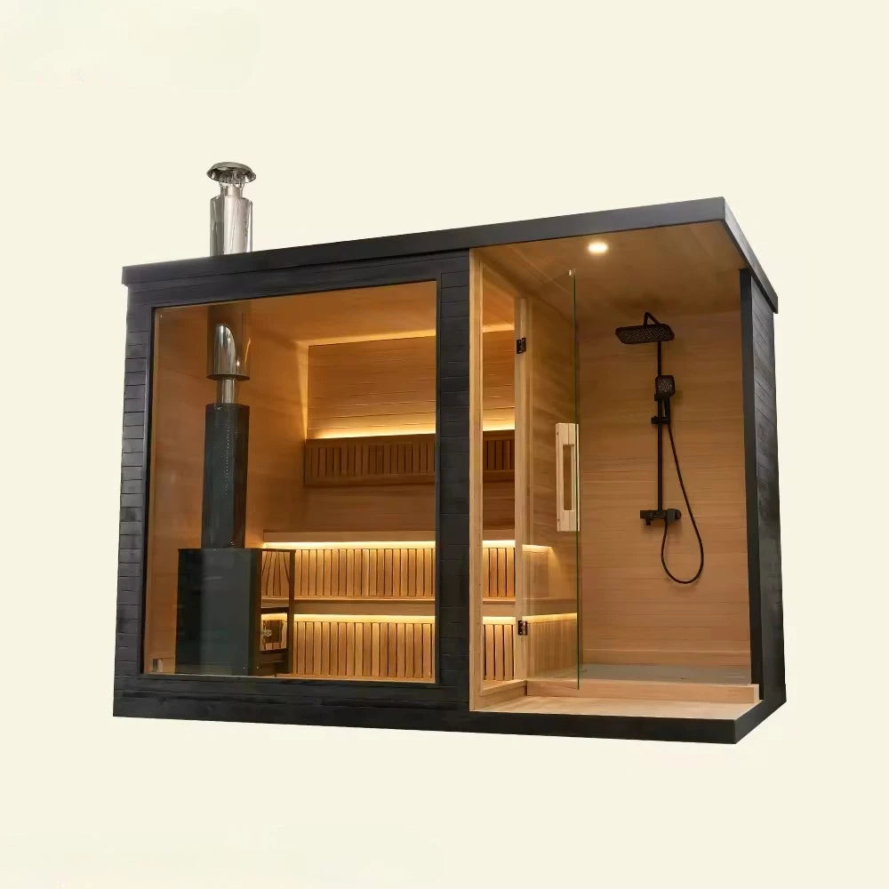 Factory Customized Outdoor Panoramic Sauna Room Round Steam Room Anti Corrosion Anti Cracking Durable Heating Home Spa Sauna