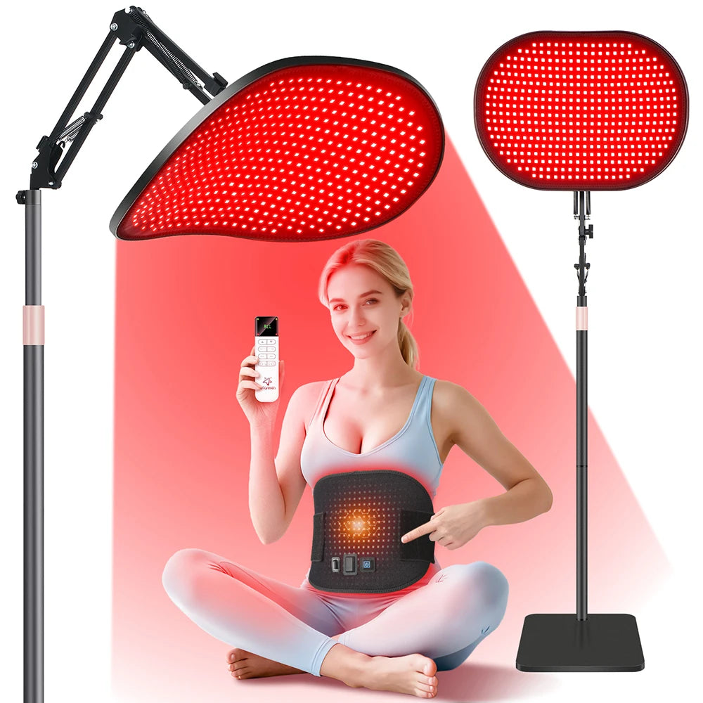 Astarexin Red Light Therapy for Face Body, 2-in-1 Infrared 432 LEDs Light Therapy with 660nm & 850nm Near Redlight Device Large Panel with Remote Stand Timer