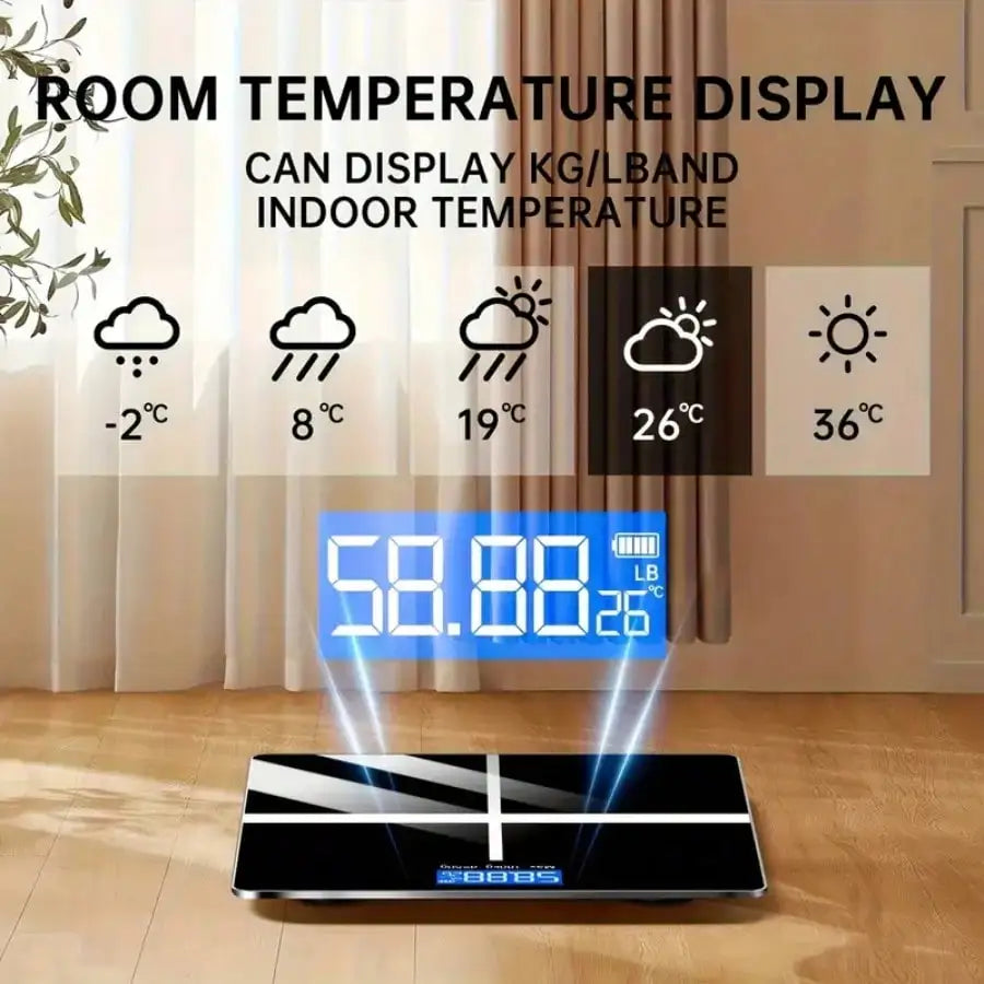 High-Precision Digital Bathroom Scale - 396.8 Lbs/180kg Capacity, Electronic Body Weight Scale With Extra-Wide Platform, Large LCD Display, Battery Powered (Batteries Not Included), Ideal For Home Use, Gym & Bathrooms, Perfec