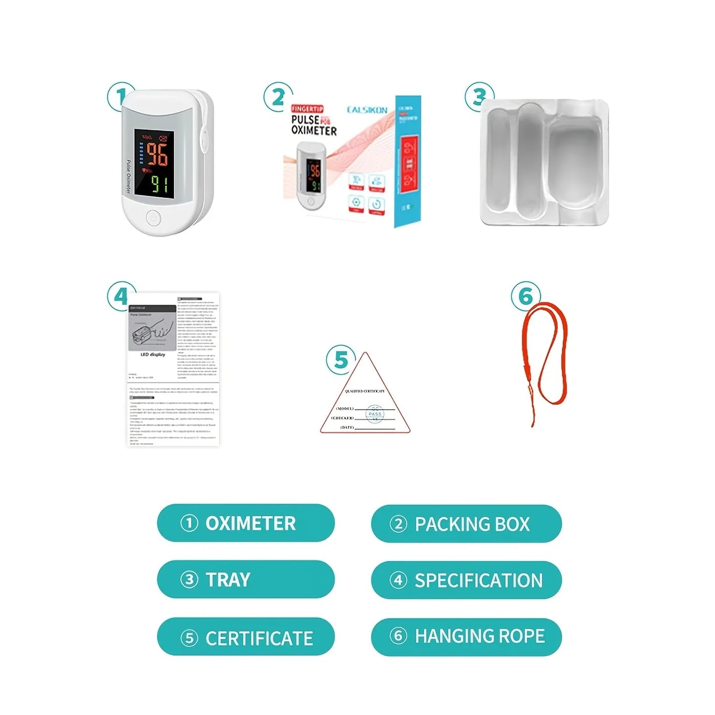 Finger Pulse Oximeter for Athletic Fingertip Pulse Oximeter Blood Oxygen Monitor Heart Rate SpO2 Monitor Batteries Included